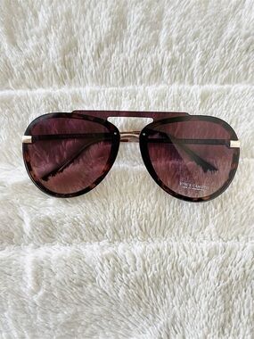 Vince Camuto Brown Aviator Leopard Sunglasses New